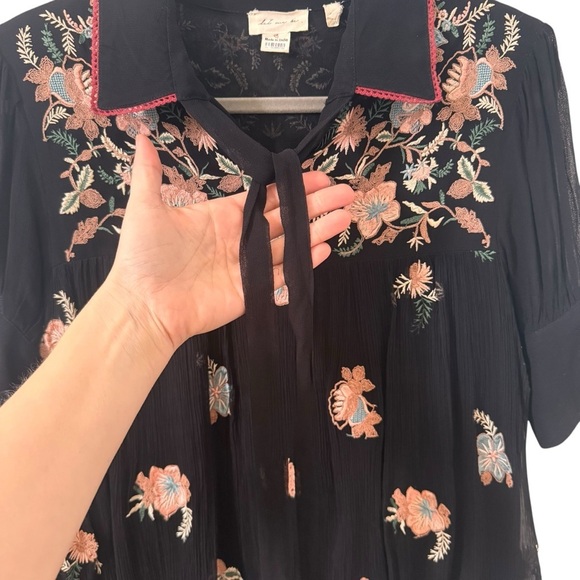 Anthropologie Let Me Be Vivian Floral Dress Boho Embroidered Floral Size Small - Picture 7 of 16